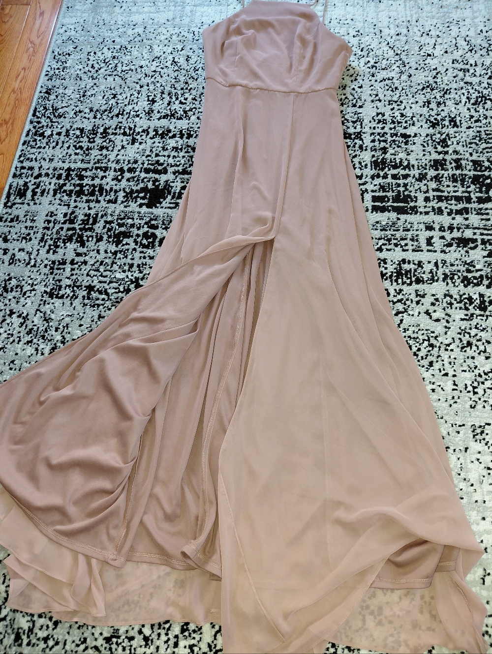 Lovely Bridesmaid Sienna Chiffon Maxi Dress Size 4R NWT | High Neck Slit Formal - Picture 9 of 15